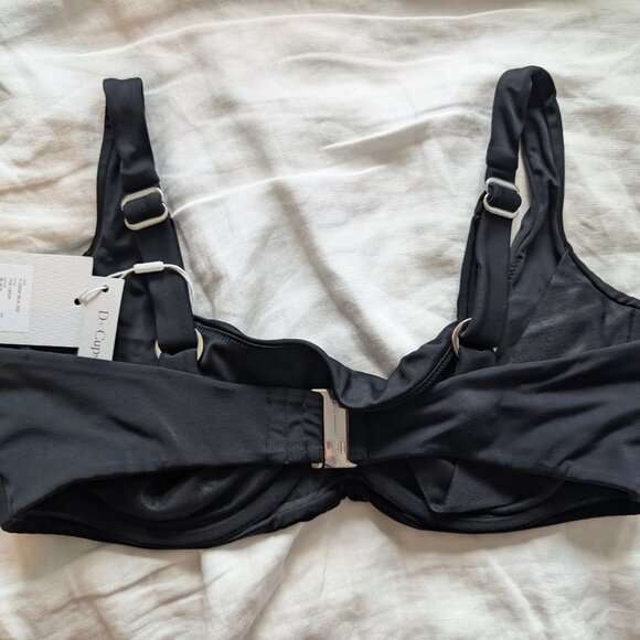 NEW Form & Fold Swimwear- The Crop Black Swim Top- 36E - Picture 4 of 5